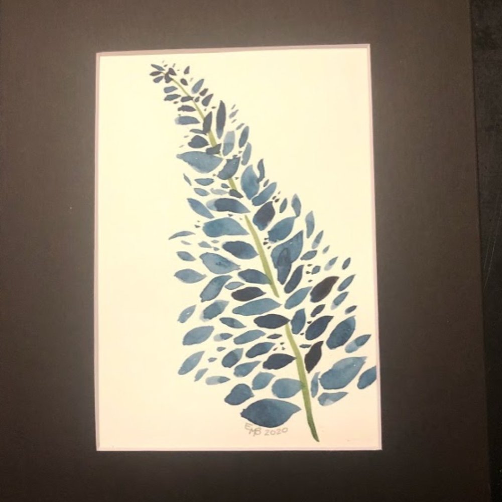 Blue Lavender Watercolor Painting